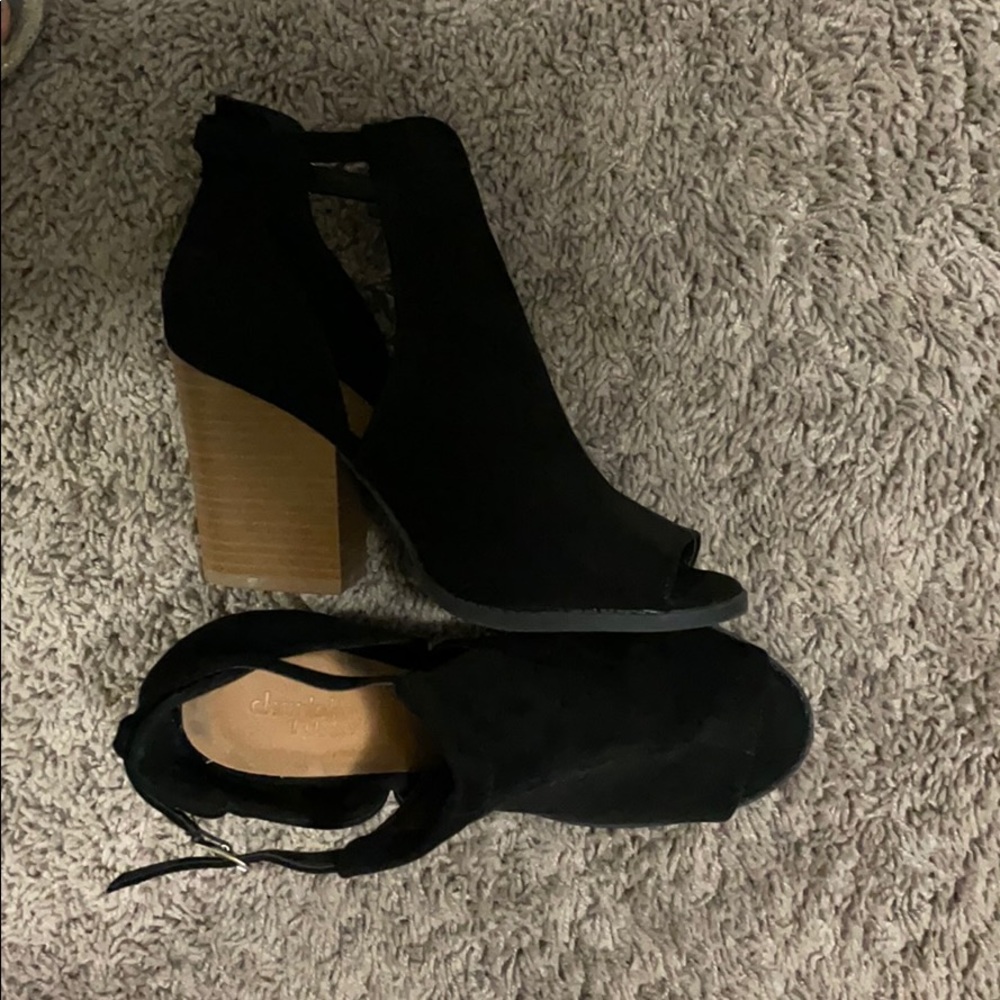 Black heeled booties